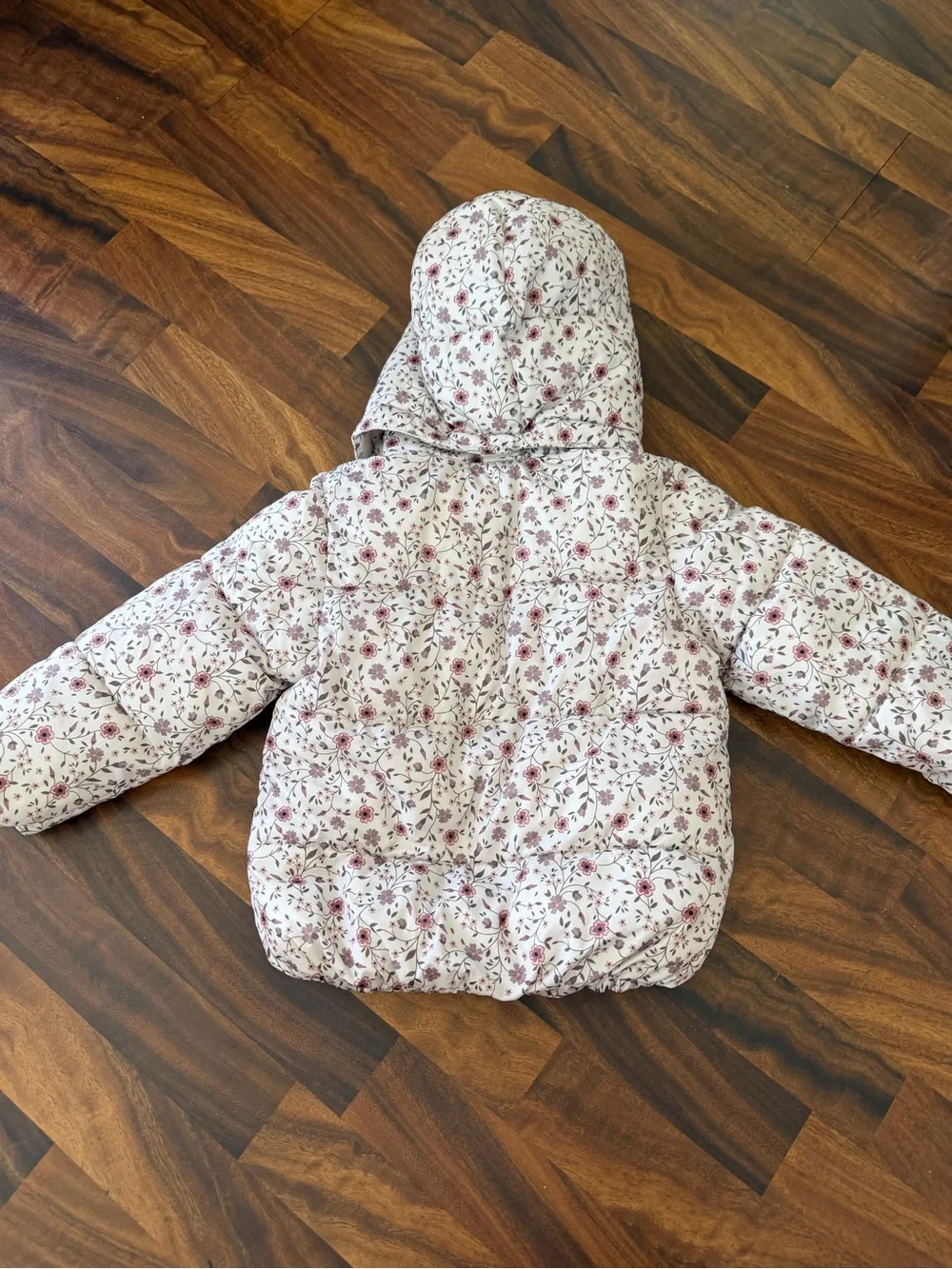 H&M Floral Quilted Jacket in White and Pink
